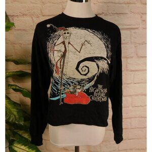 Disney The Nightmare Before Christmas Long Sleeve Shirt Womens S Black
